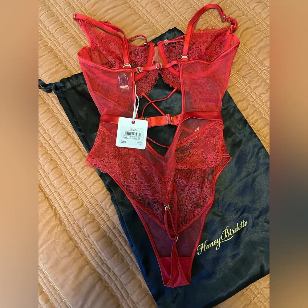 Honey Birdette Tessa Red bodysuit - Picture 9 of 9